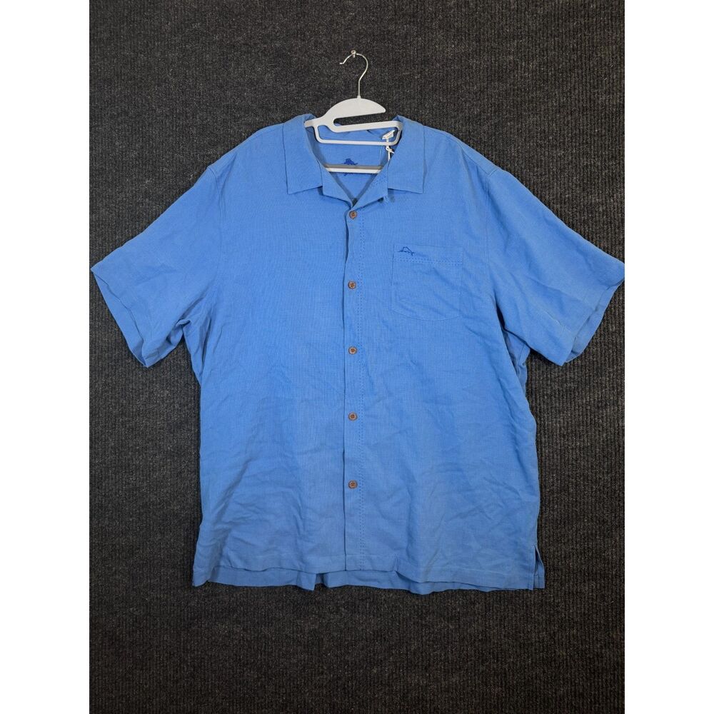 NWT Tommy Bahama Royal Bermuda Silk Camp Shirt Mens XXL Blue
